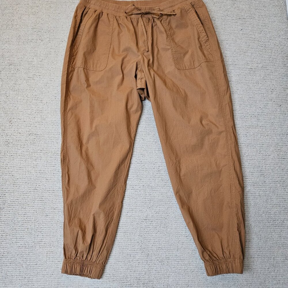 pact Organic Stretch Poplin Jogger Pants XL Brown Sugar Casual Pull-On Stretch - Picture 2 of 9
